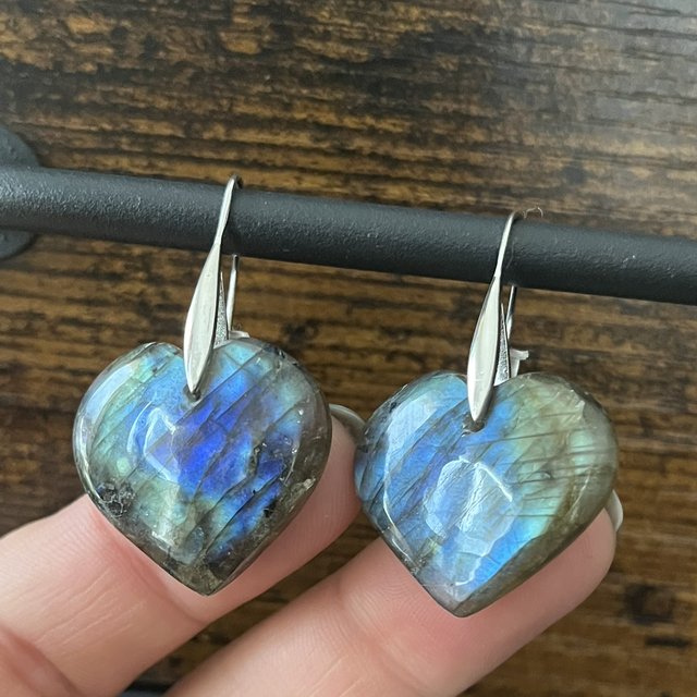 Boucles d’oreilles en argent et Labradorite