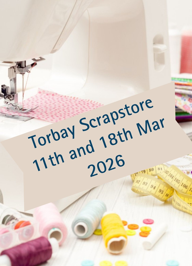 Sewing Machine Skills Beginners Workshop, 11th and 18th March 2025, 7pm at Torbay Scrapstore