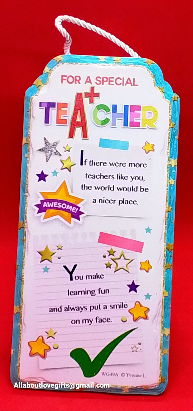 Teacher Colourful Plaque 