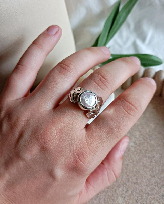 Anello Monstera e Perla