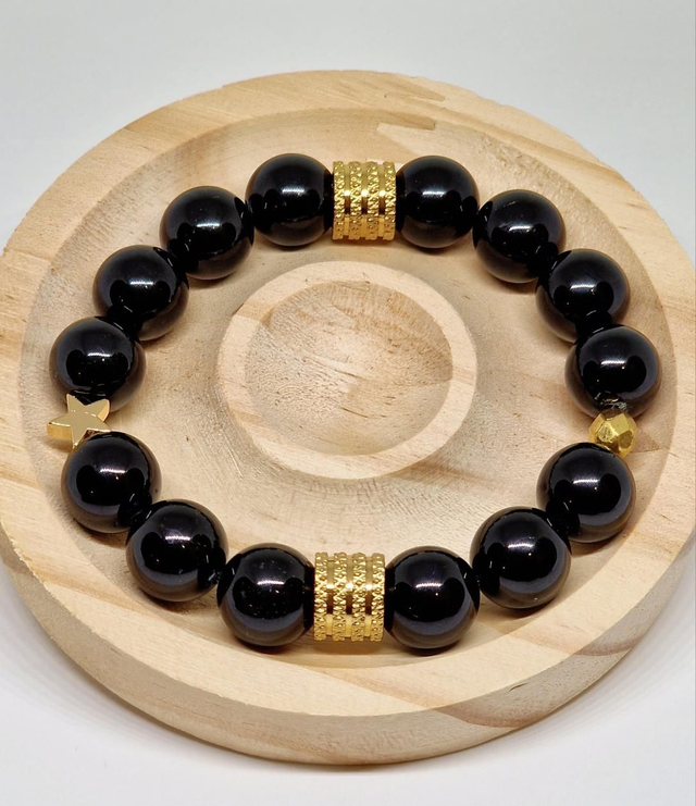 Bracelet Tourmaline noire XL en 1,2 cm