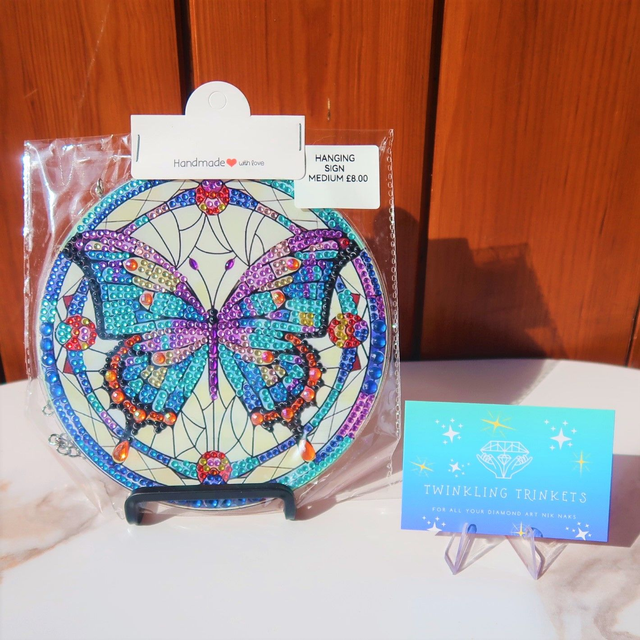 Round Butterfly Hanging Sign