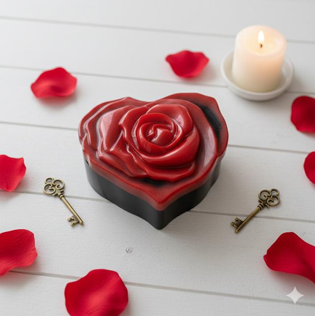 Boîte Cœur en Rouge et Noir 