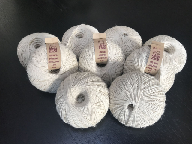100g Irish Superfine Alpaca Yarn Double Knit Cream