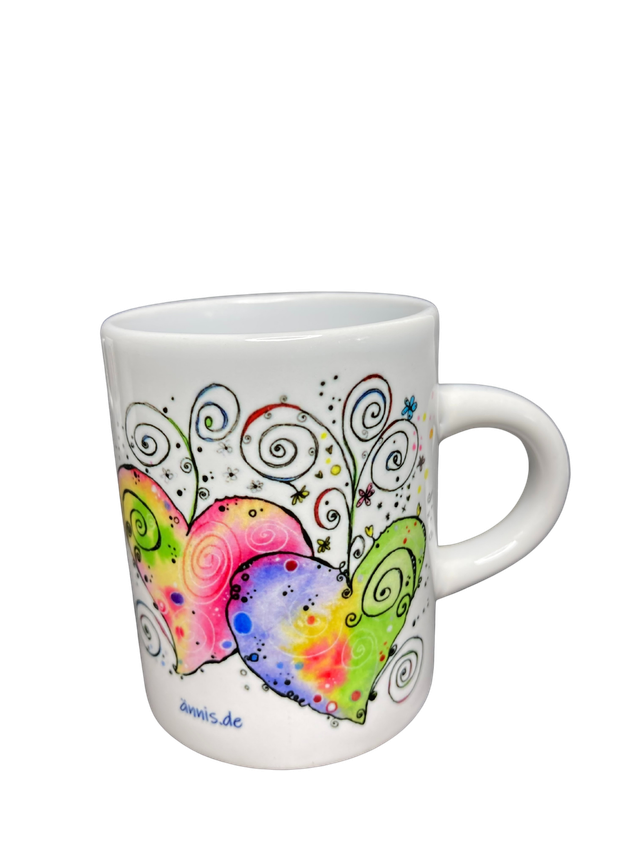 Keramiktasse "2Herzen"