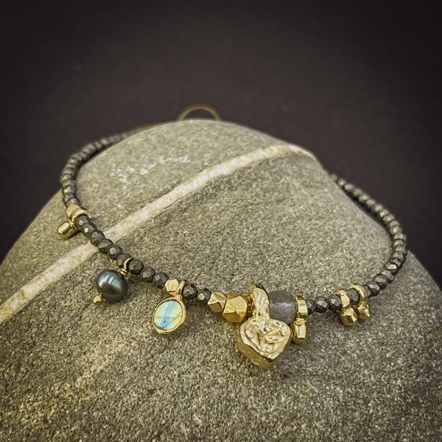 Bracelet rivière de pyrite