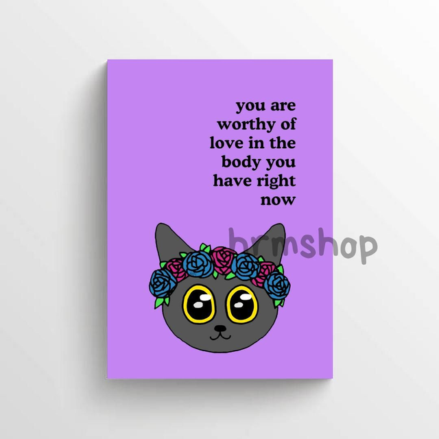 You Are Worthy (Purple Background) Art Print 6x4" Unframed
