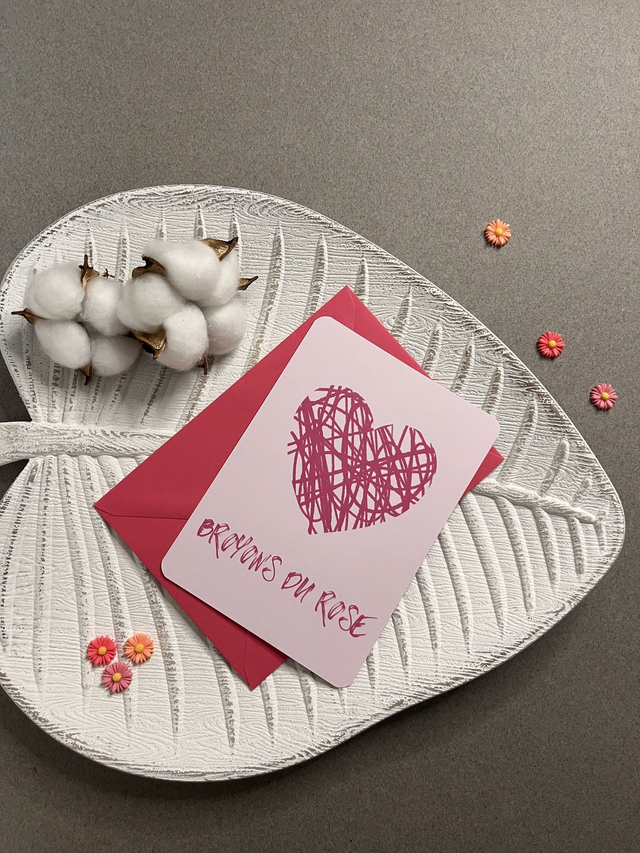 Carte de vœux "Broyons du Rose"