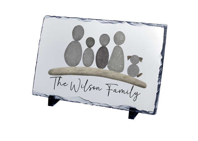 Family Pebbles Personalised Slate Tile