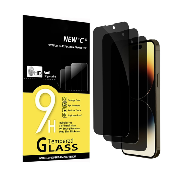 Verre Trempé Anti-Espion IPhone, X-XS-XR-11-12-12Pro-13-14-14ProMax-15-15Pro
