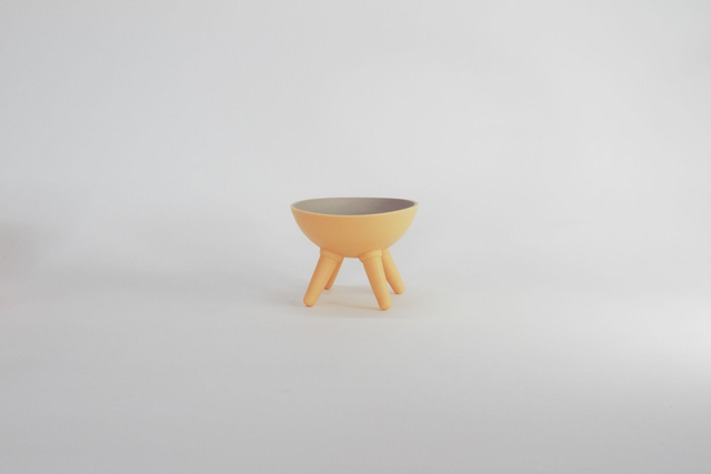 Orange Grey Legged Bowl
