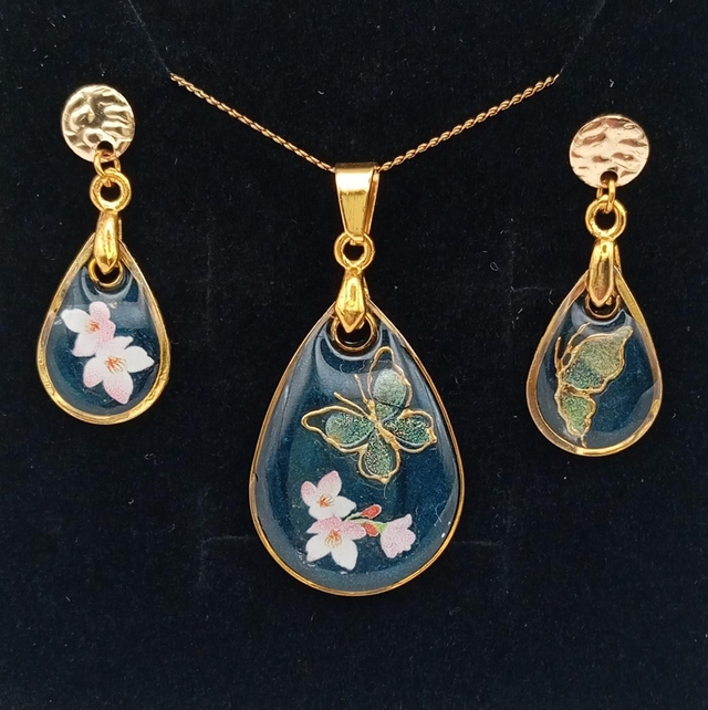 Parure Papillon et Fleurs 