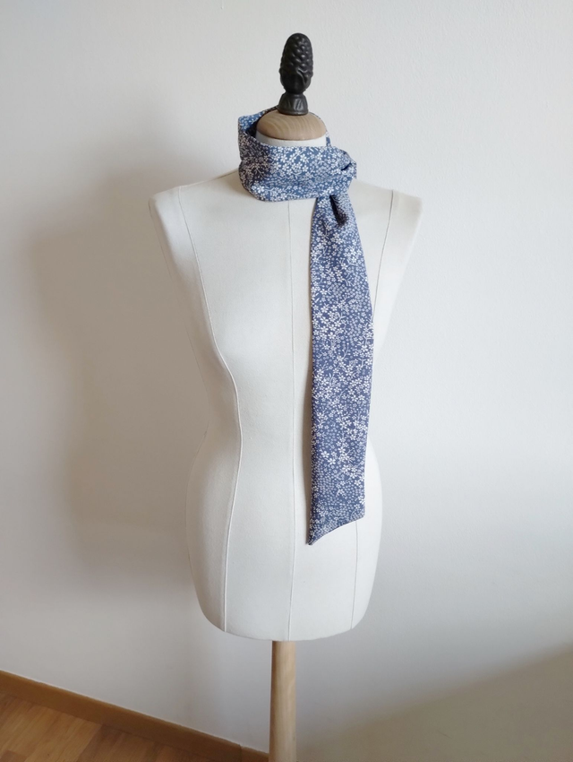 Gray Blue Color KOZAKURA ( Small Cherry Blossom Flower )Pattern Vintage Japanese Kimono Scarf, Silk Shawl, KOMON Pattern Shawl, Gift for her
