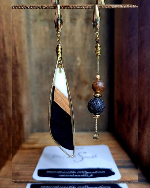 Boucles d'oreilles en corde de guitare surcyclée 