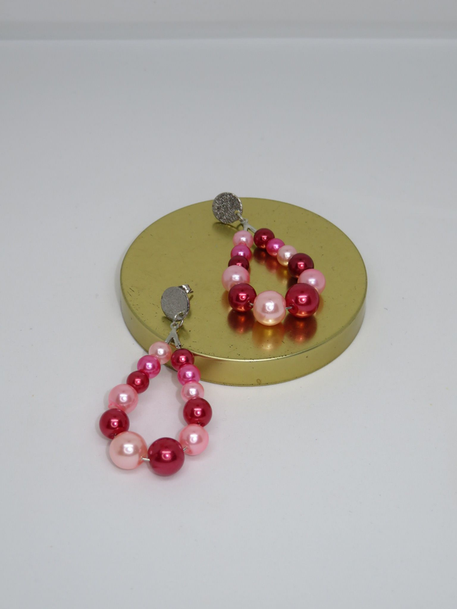 Boucle d'oreille style Charlie mix rose