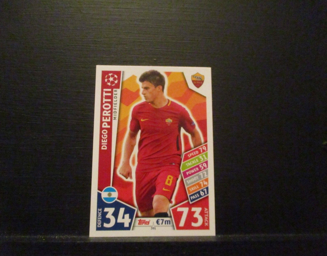 Diego Perotti - UEFA Champions League Match Attax 2017/18 Original Trading Card #391