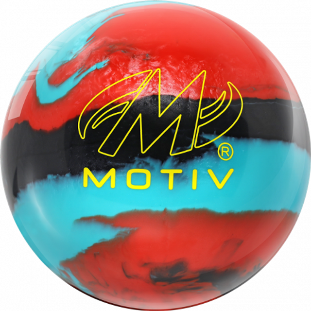 Motiv Propel – Rot/Türkis/Schwarz - gebraucht - 14lbs - 1.Bohrung - < 5Spiele - gefüllt & Factory Finish
