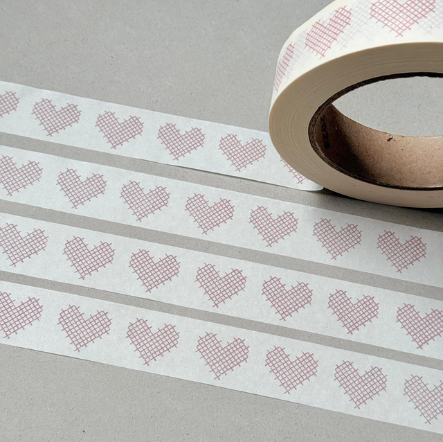 Klebeband Herz rosa 25mm/50m