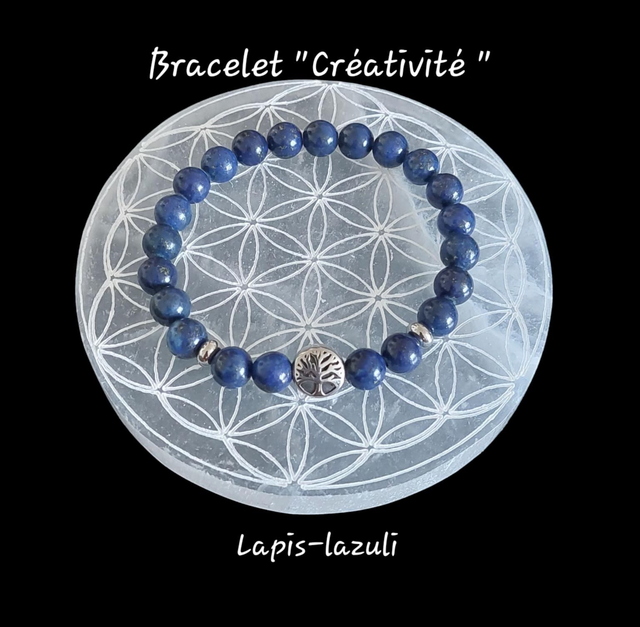 Bracelet unisexe “Azur Céleste” – Lapis-Lazuli sur élastique – Bijou artisanal naturel