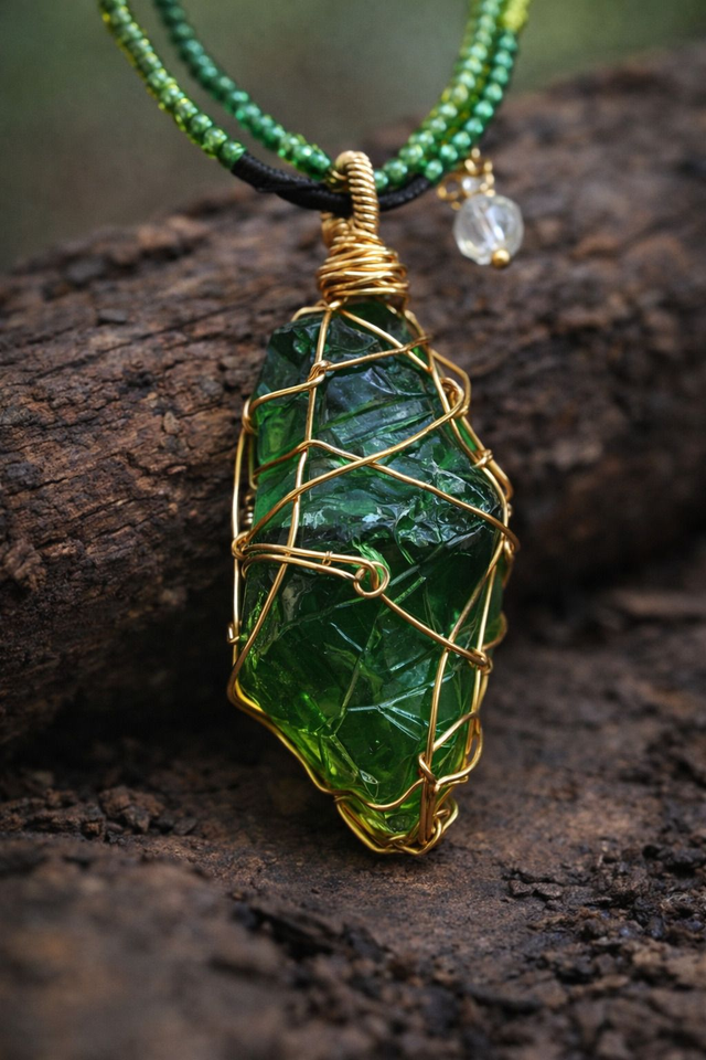 Collier diopsite vert 