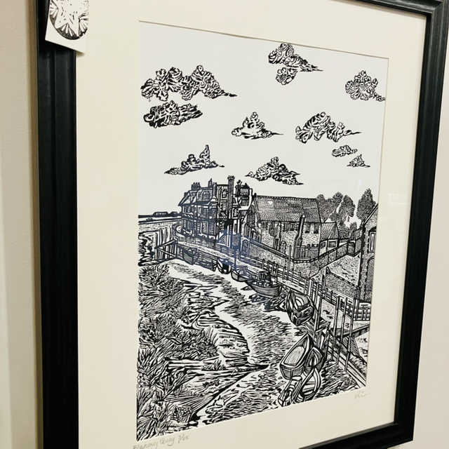 Blakeney Quay Pen & Ink Giclee Print