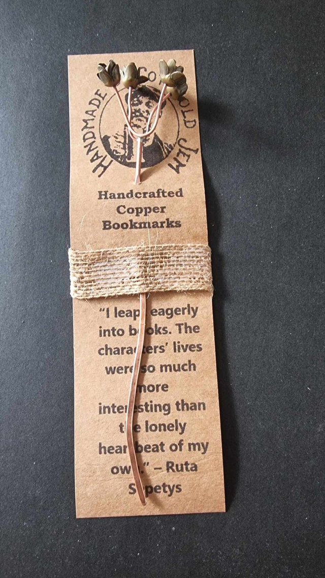 Handmade Copper Flower Bookmark