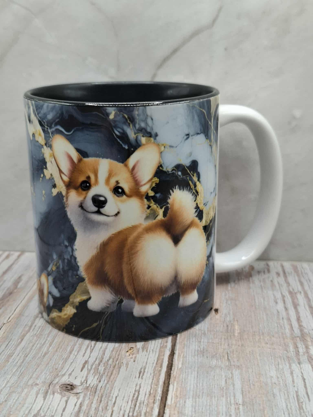 Mug noir corgi