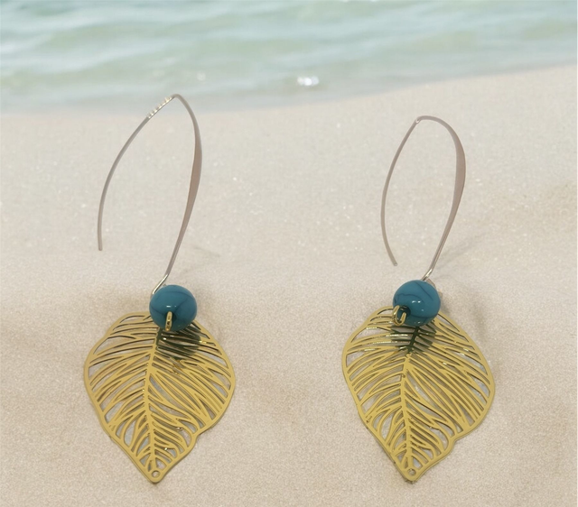 Boucles d'oreilles Pierre TURQUOISE
