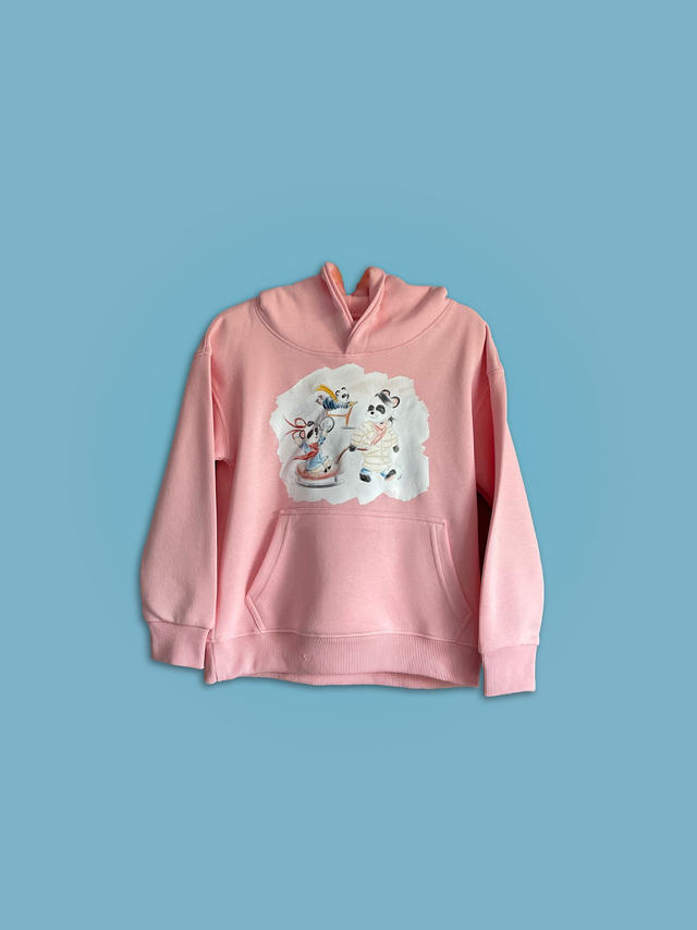 Sweat shirt capuche pour enfant Ice Panda rose