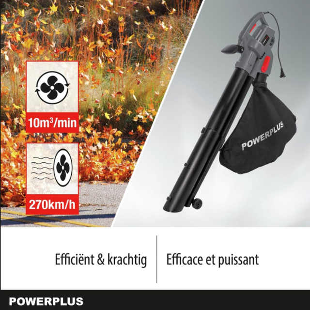 Power Plus POWEG9013 Vacuum Cleaner Leaf Shredder 3300W