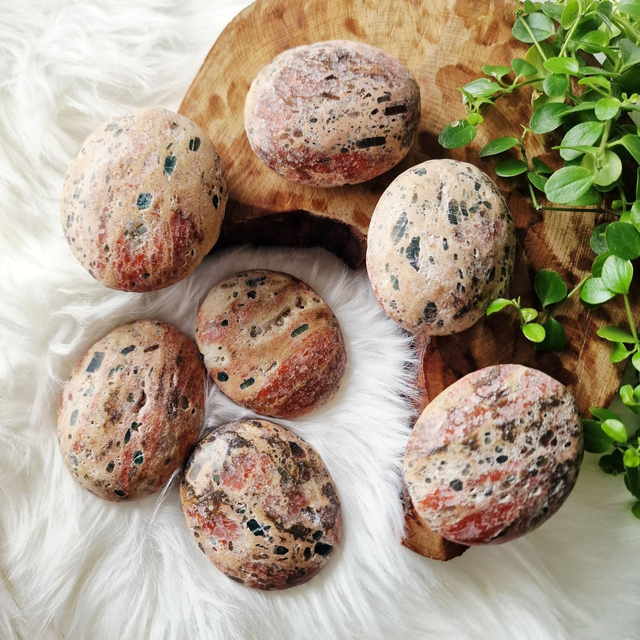 Sunstone and Blue Apatite palm 