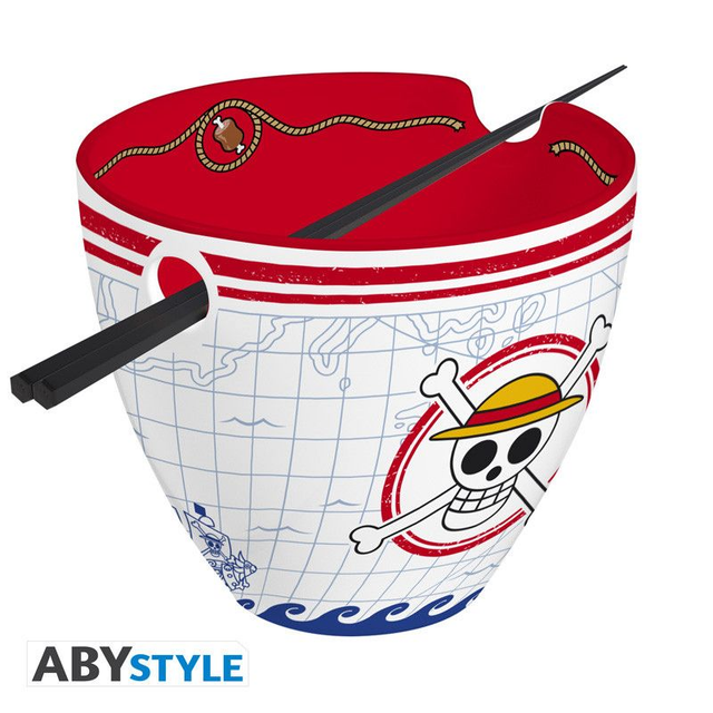 Bowl With Chopsticks - ONE PIECE - 370ml - Monkey D. Luffy