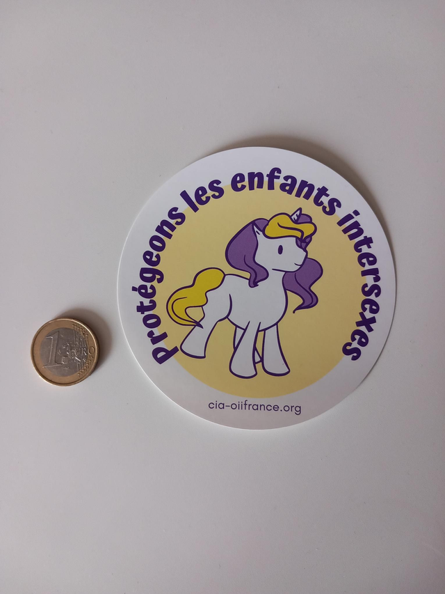 Autocollant rond Protégeons les enfants