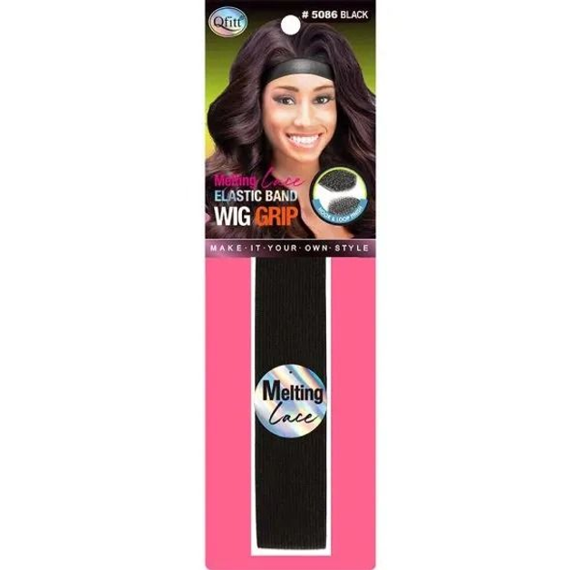 Qfitt: Melting Elastic Wig Grip (1-1/8in) Black (5086)