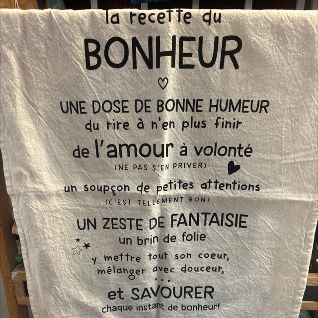 la recette du bonheur : torchon