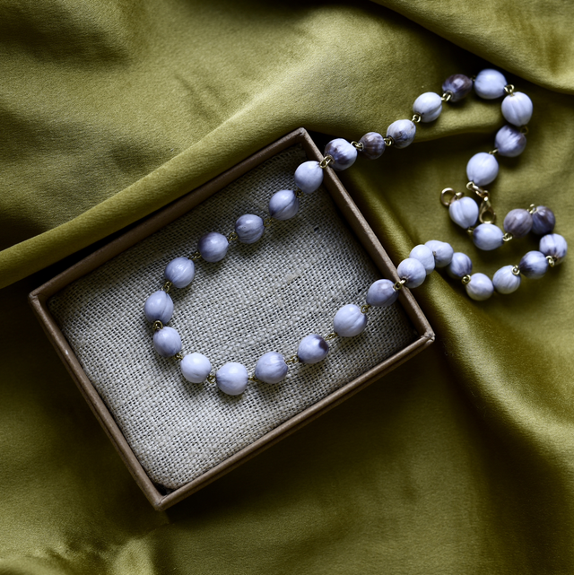 collier Job bleutée 