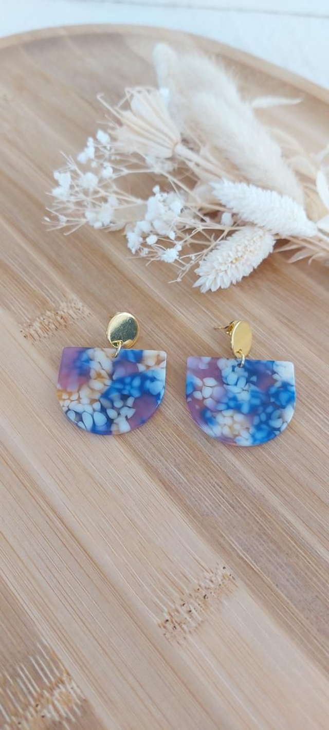 Boucles d'oreilles Gloria (bleu rose)