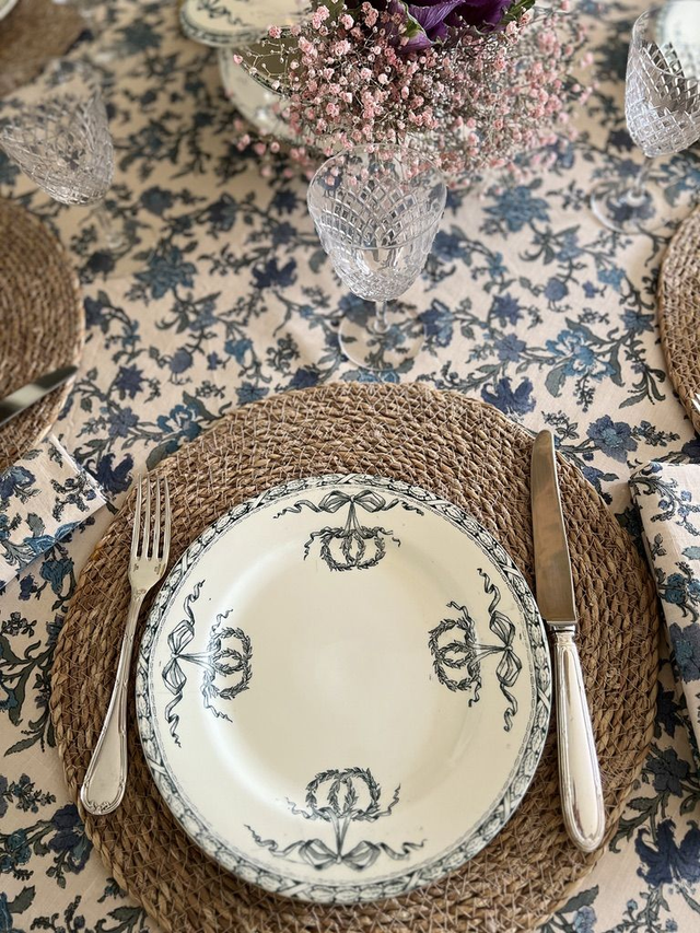 MONTHOLON - Suite de 6 assiettes plates manufacture des Salins - Terre de Fer