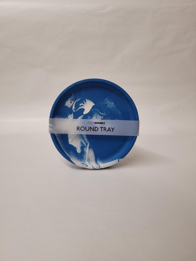 Blue Marble Jesmonite Round Tray - Medium - 10cm - JP-015