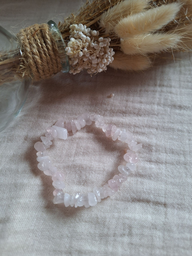 Bracelet chips Quartz Rose