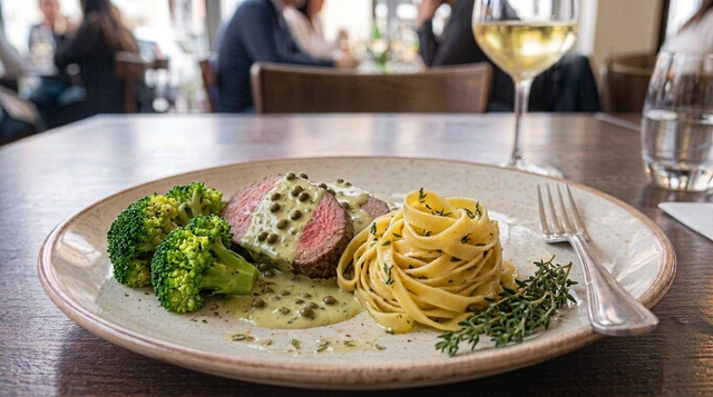 Mercredi: 07.10 Roastbeef sauce poivre vert