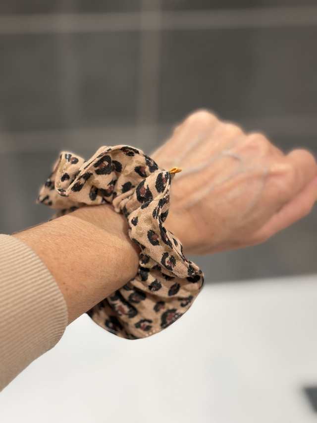 Accessoires cheveux double gaze KARLI (léopard kaki)