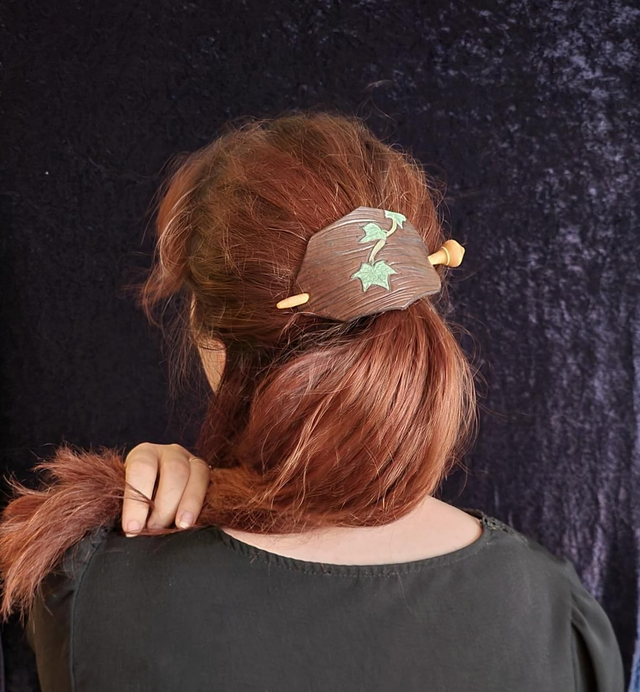 Barrette Charmes d'écorce Lierre