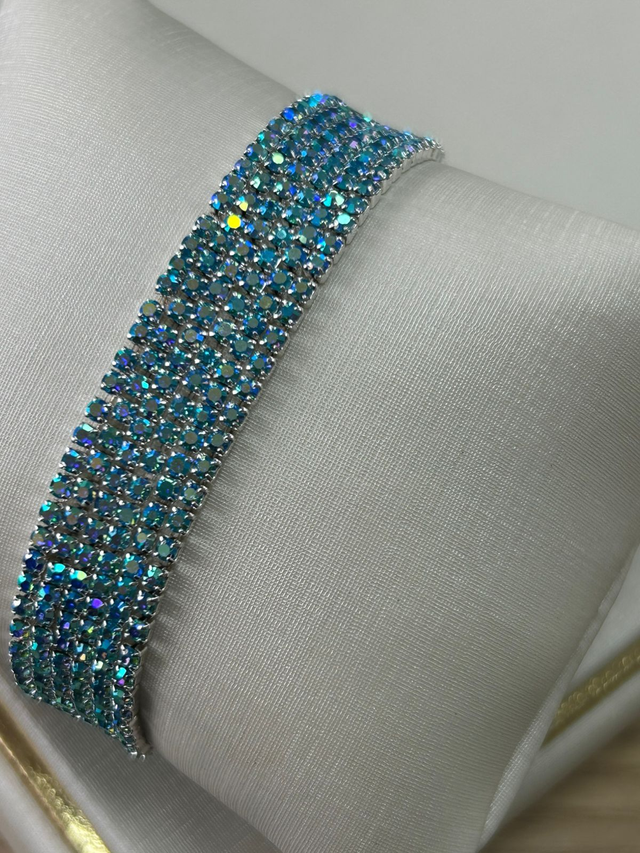 KIT 6 PULSEIRAS PEDRINHAS DE ZIRCÔNIA FURTA-COR