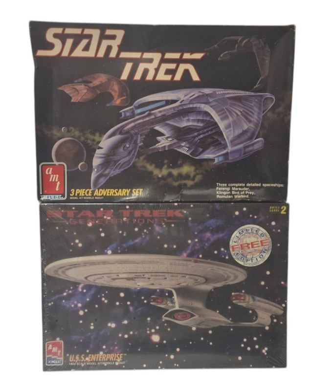 Star Trek 3 piece Adversary set + U.S.S. Enterprise 1701-D model kit set