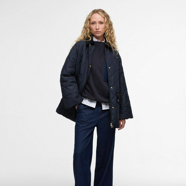 Barbour Aldburgh Quilted Jacket Navy Tartan