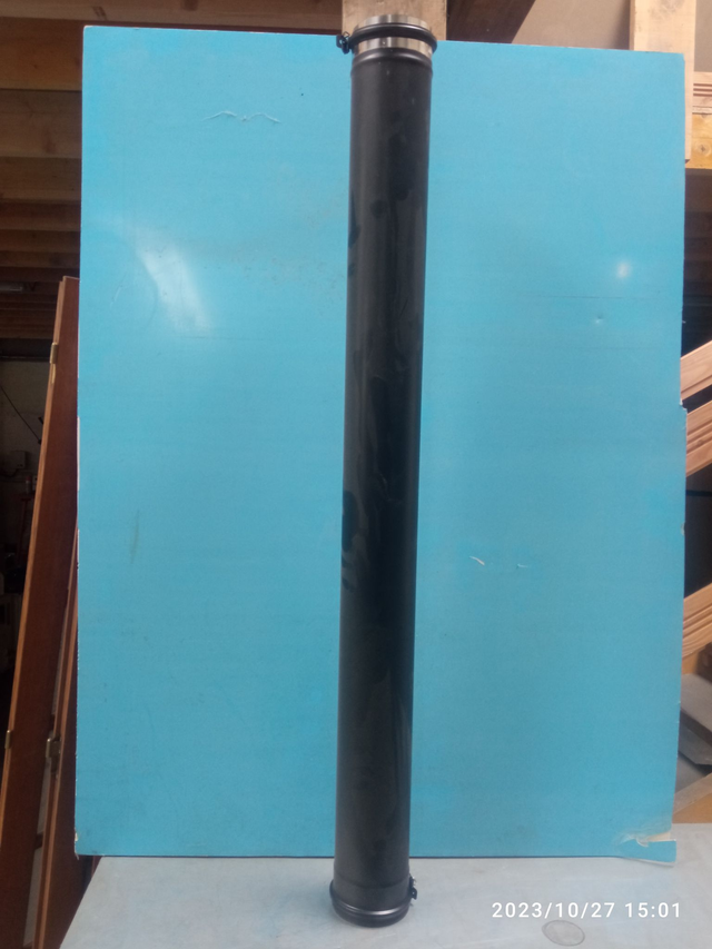 PLA - Élément droit avec collier NOIR D100 1400 mm - 2PLAELDR1001400NO 