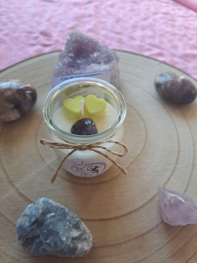 Bougie bijoux avec pierre naturelle