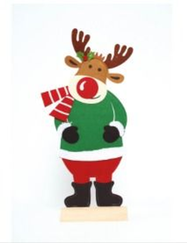 NATALE , SAGOMA ADDOBBO RENNA CM 65