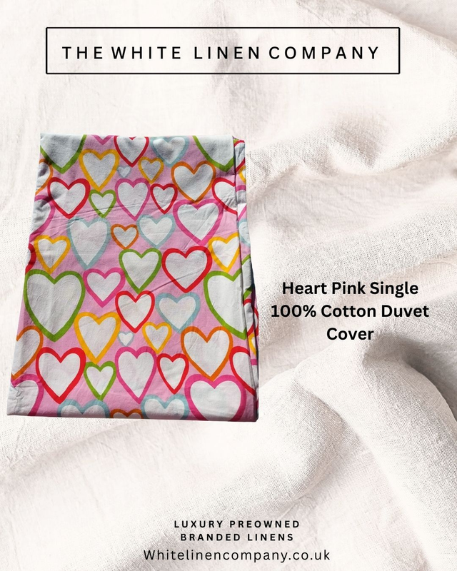 Single Heart Duvet Cover 100% Cotton